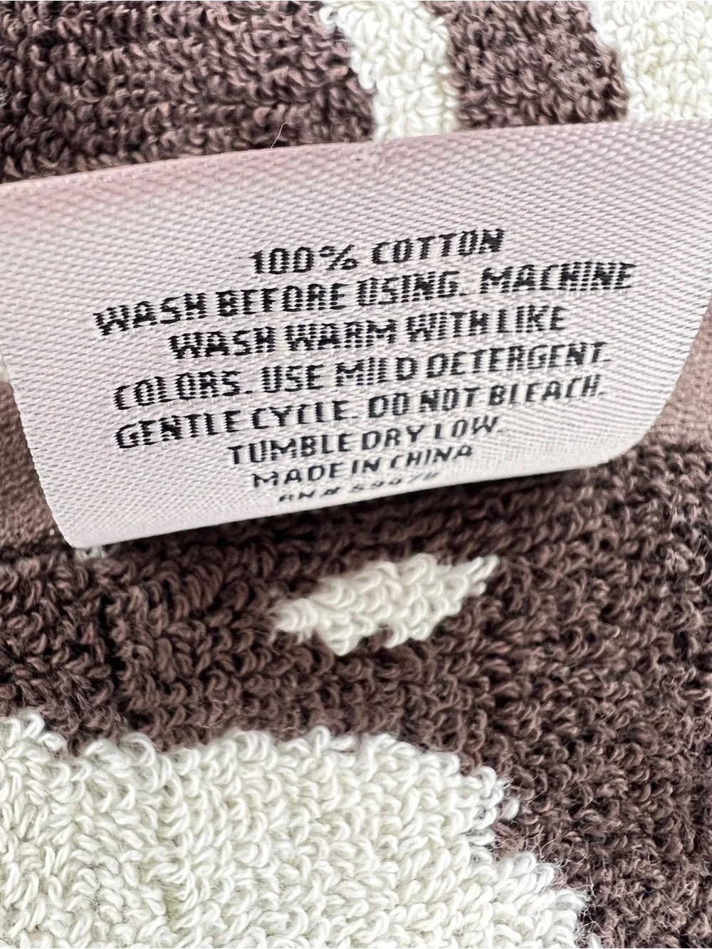 Rachel Zoe Bath Towels Cow Print Brown and Cream Soft 100% Cotton Set of 2 NEW